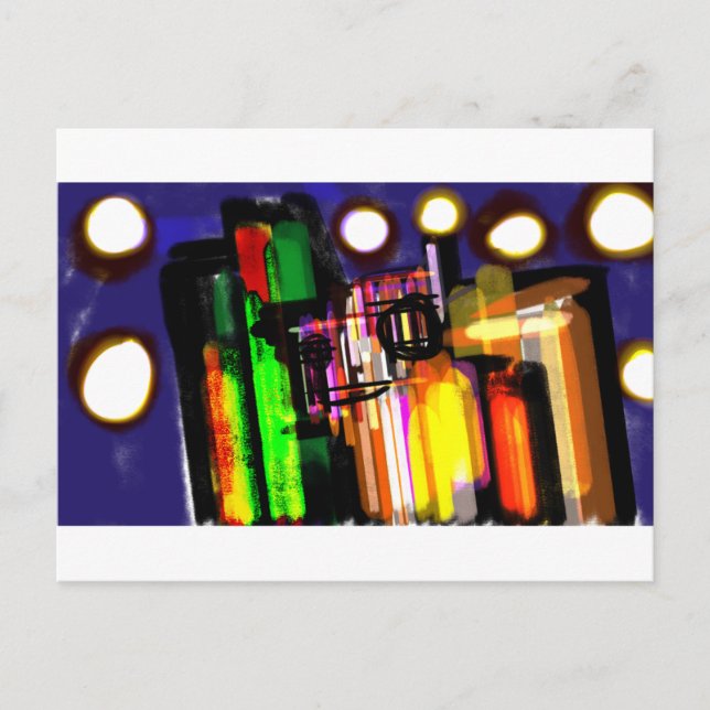 Wolf misty forest postcard (Front)