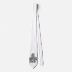 Wolf mit Rabe black and white design Tie