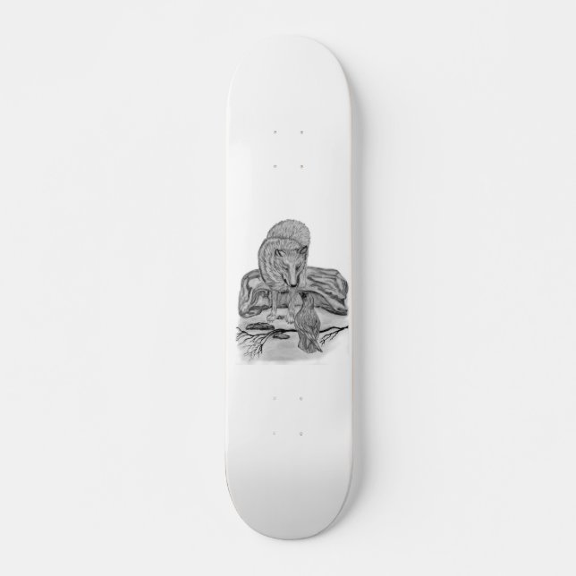 Wolf mit Rabe Skateboard (Front)