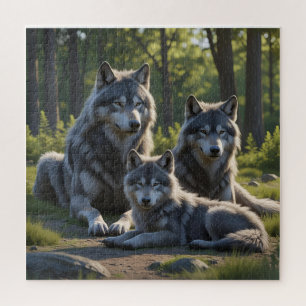 Wolf Mom and Pup Jigsaw Puzzle
