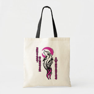 Wolf/Moon...Breast Cancer Tote Bag