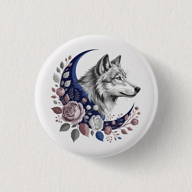 Wolf & Moon Button (Front)