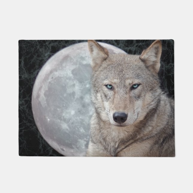 Wolf Moon Door Mat (Front)