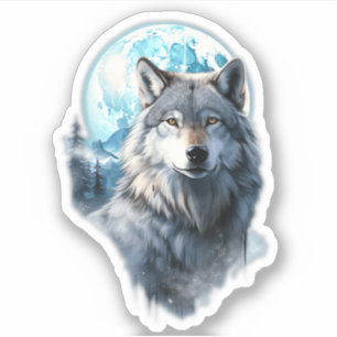 Wolf Moon Graphic Howling ,Under Full Moon Night