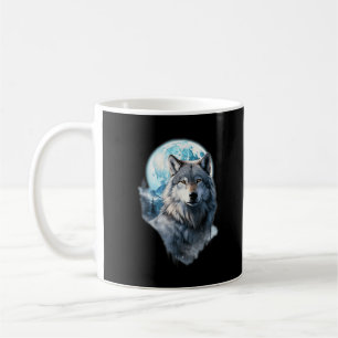 Wolf Moon Graphic Howling ,Under Full Moon Night Coffee Mug