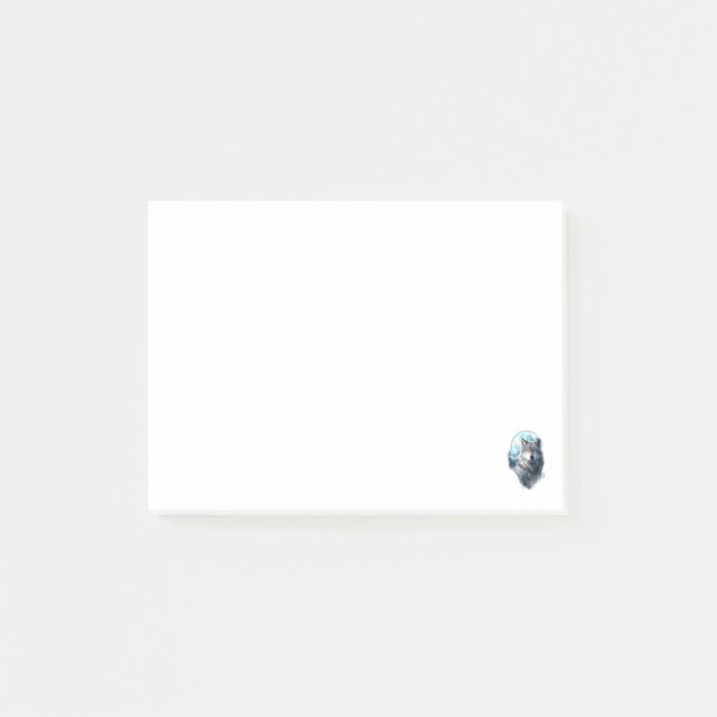 Wolf Moon Graphic Howling ,Under Full Moon Night  Post-it Notes (Front)