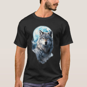 Wolf Moon Graphic Howling ,Under Full Moon Night T-Shirt