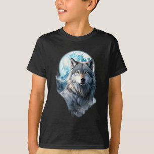 Wolf Moon Graphic Howling ,Under Full Moon Night T-Shirt