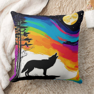 Wolf Moon Howl Art Cushion