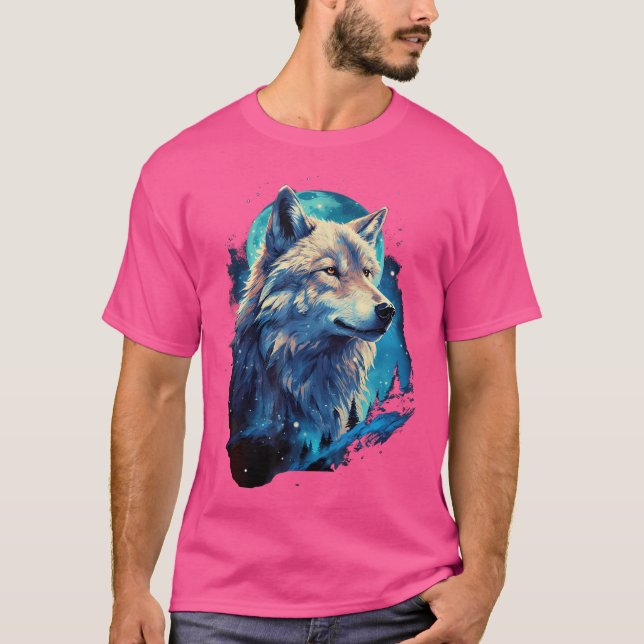 Wolf Moon Howling Lone Funny Wolves Pack Of Wolves T-Shirt (Front)