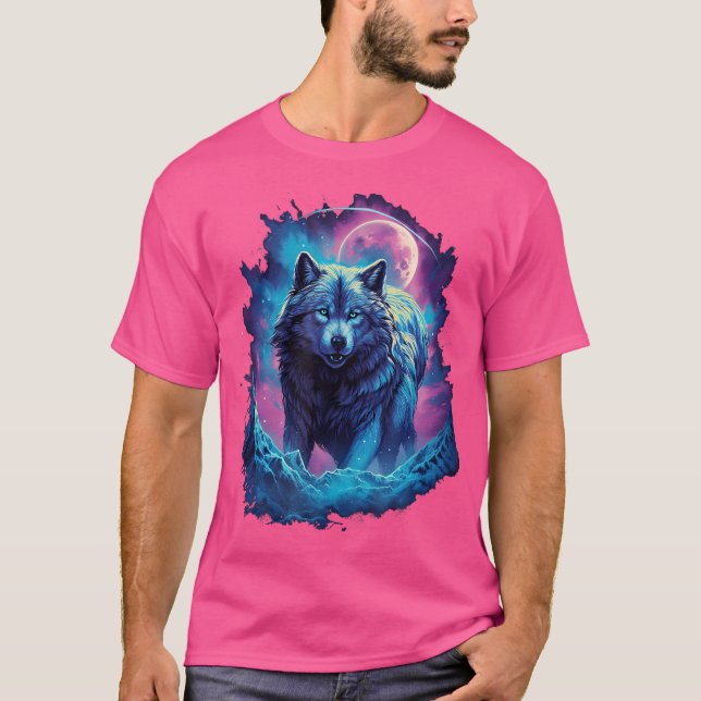Wolf Moon Howling Lone Funny Wolves Pack Of Wolves T-Shirt (Front)