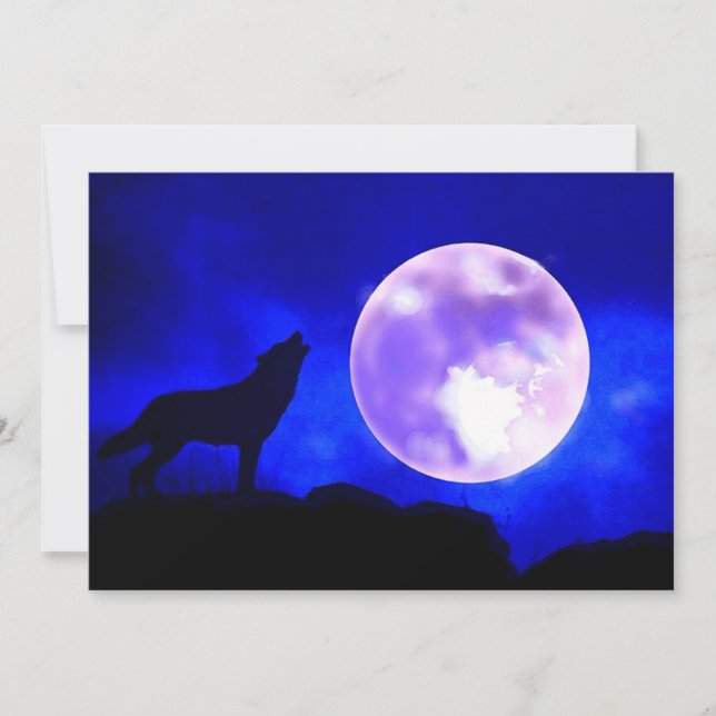 Wolf & Moon Invitation (Front)