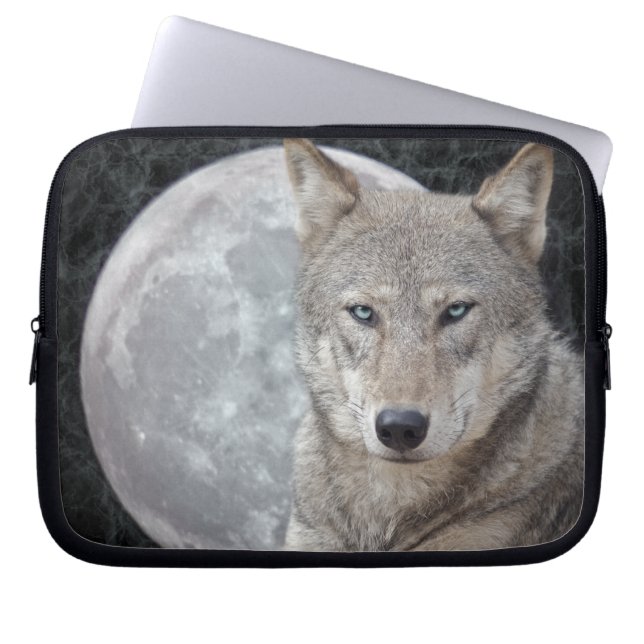 Wolf Moon Laptop Sleeve (Front)