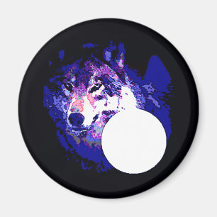 Wolf & Moon Magnet