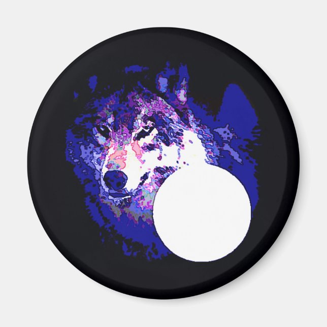 Wolf & Moon Magnet (Front)