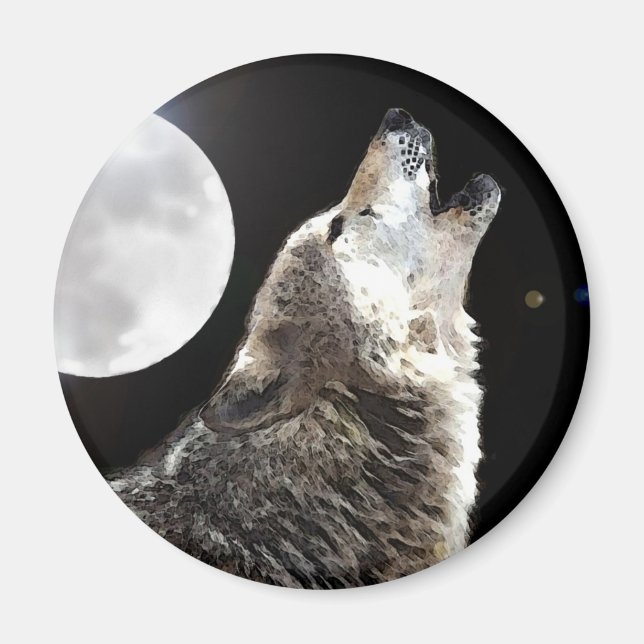 Wolf & Moon Magnet (Front)