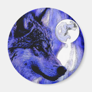 Wolf & Moon Magnet