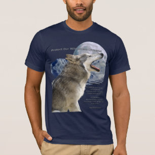 WOLF, Moon, Mountains & Poem T-Shirt