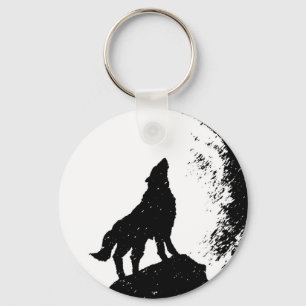 Wolf & Moon Silhoutte Key Ring