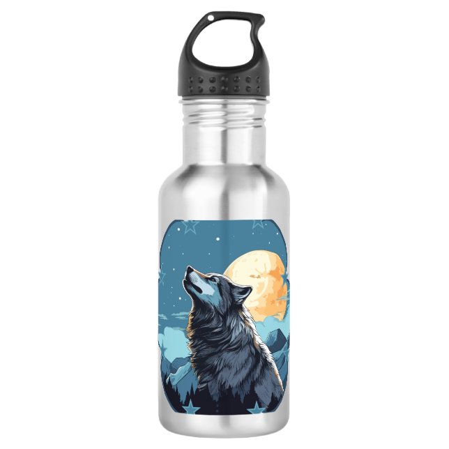 Wolf Moon Stars  710 Ml Water Bottle (Front)