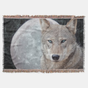 Wolf Moon Throw Blanket