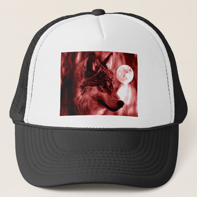 Wolf & Moon Trucker Hat (Front)