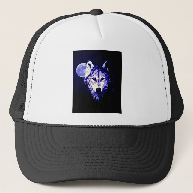 Wolf & Moon Trucker Hat (Front)