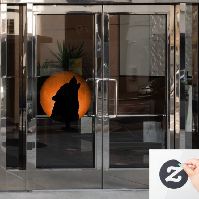 Wolf Moon Window Cling (Office Door)