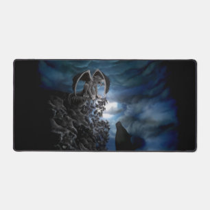 Wolf moon - Wolf with Golem Desk Mat