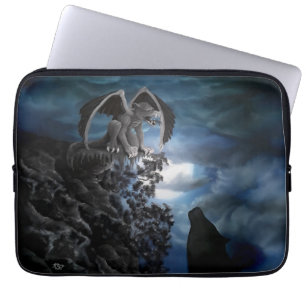 Wolf Moon - Wolf with Golem Laptop Sleeve