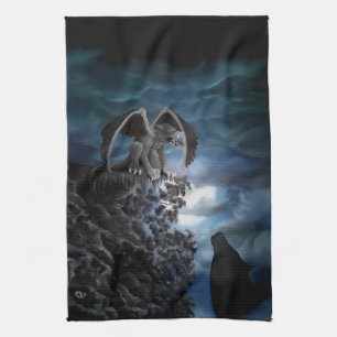 Wolf Moon - Wolf with Golem Tea Towel