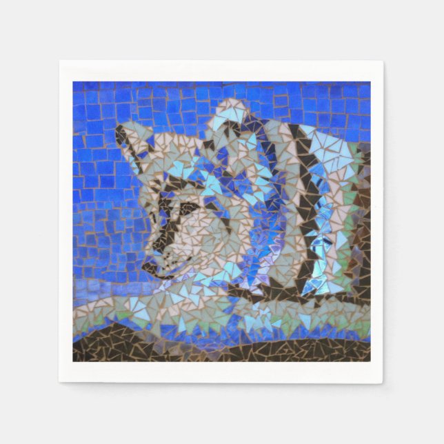 Wolf Mosaic Napkin (Front)