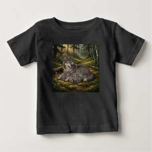 Wolf Mother And Pups  Baby T-Shirt