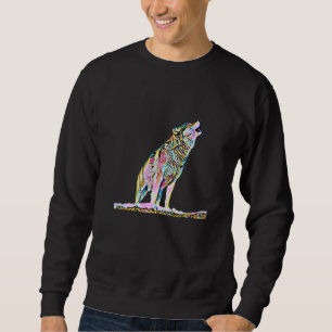 Wolf Motif Pack Moon Wild Lupus Colourful Wolves Sweatshirt