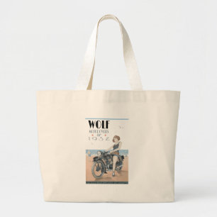 Wolf Motorcycles Large Tote Bag