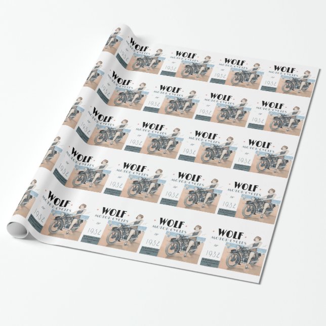 Wolf Motorcycles Wrapping Paper (Unrolled)