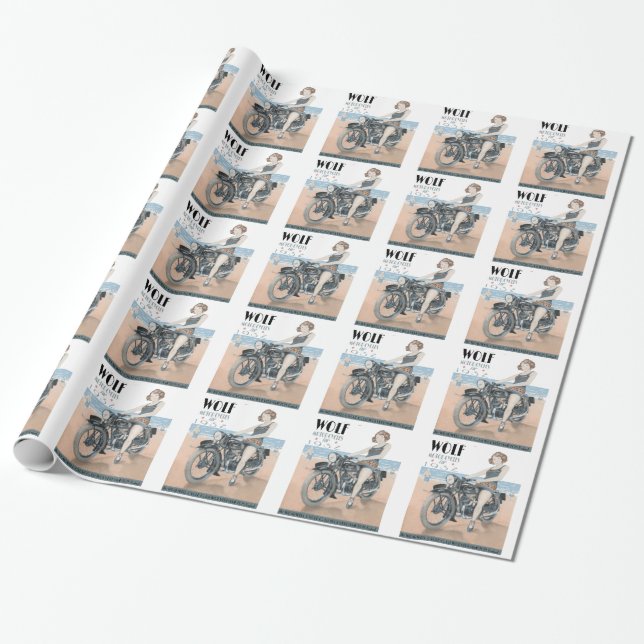 Wolf Motorcycles Wrapping Paper (Unrolled)