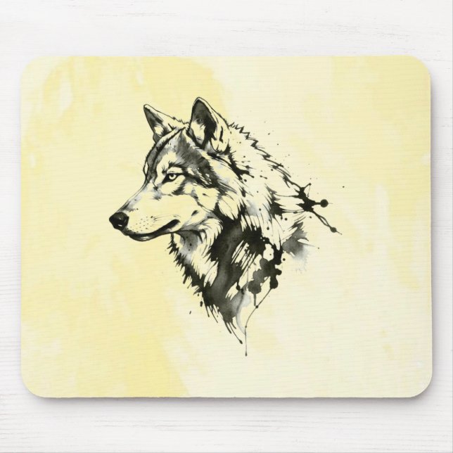 Wolf Mouse Mat (Front)