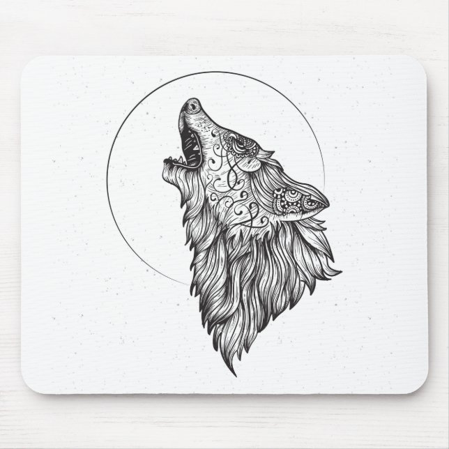 Wolf Mouse Mat (Front)