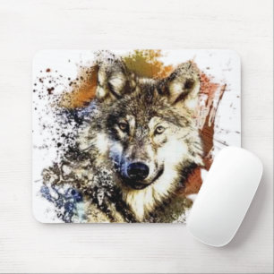 Wolf mouse mat