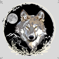 Wolf Mug Gray and Black Mug