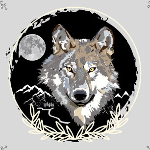 Wolf Mug Gray and Black Mug