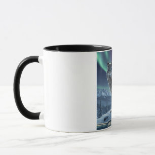Wolf Mug 🐺❄️   Northern Lights Wildlife Art 🌌