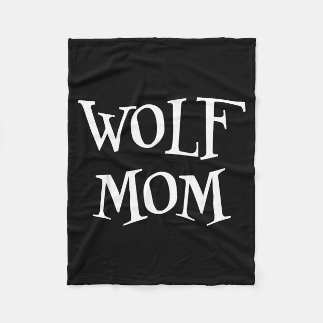 Wolf Mum Funny Cute Halloween Wolf Lover Scary Fleece Blanket (Front)