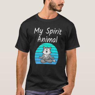 Wolf My Spirit Animal Relaxing Mediation Yoga Wolv T-Shirt