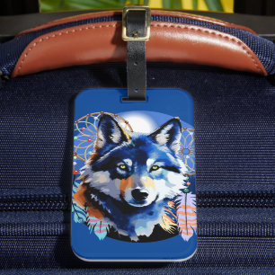 Wolf Native Animal Spirit  Luggage Tag