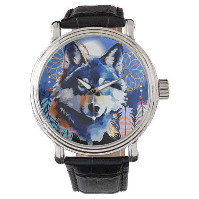 Wolf Native Animal Spirit  Watch (Front)
