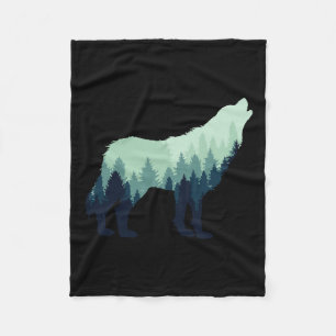 Wolf Nature Outdoor Forest Camping Hiking Gift Fleece Blanket