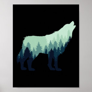 Wolf Nature Outdoor Forest Camping Hiking Gift  Poster