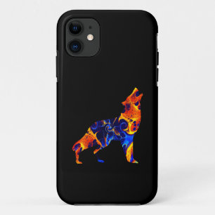 WOLF NEON ABSTRACT PAINT iPhone 11 CASE